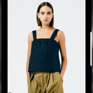 Tibi Navy Poplin Crop Top Size 0